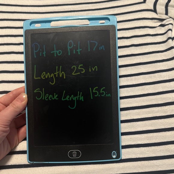 Amour Vert White & Navy Stripe Modal Top Sustainable Striped Size M - Picture 7 of 7